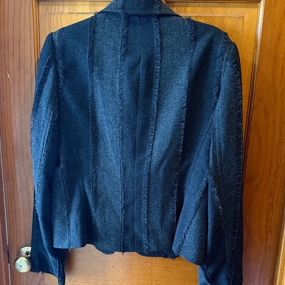 Insight Black Frayed Blazer - Picture 7 of 9